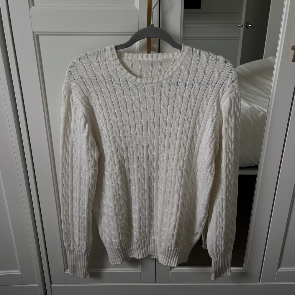 Brandy melville White Cable Knit Sweater
